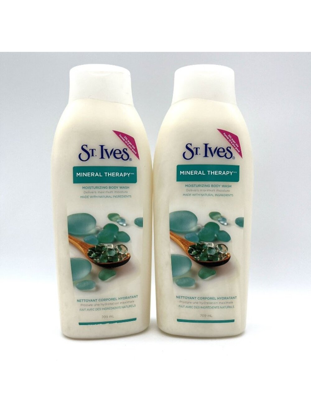 2X  St. Ives Swiss Formula Mineral Therapy Body Wash 709 ml 24 fl. oz, New